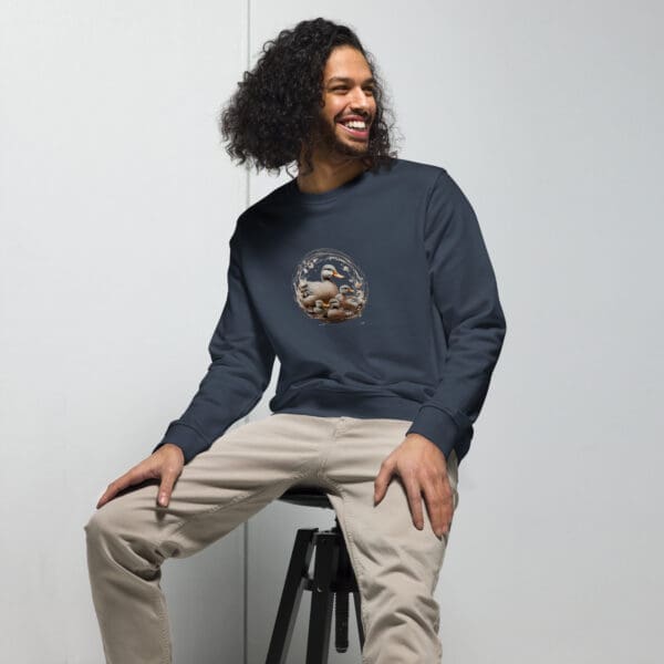 Duck Family Unisex organic sweatshirt - Image 4