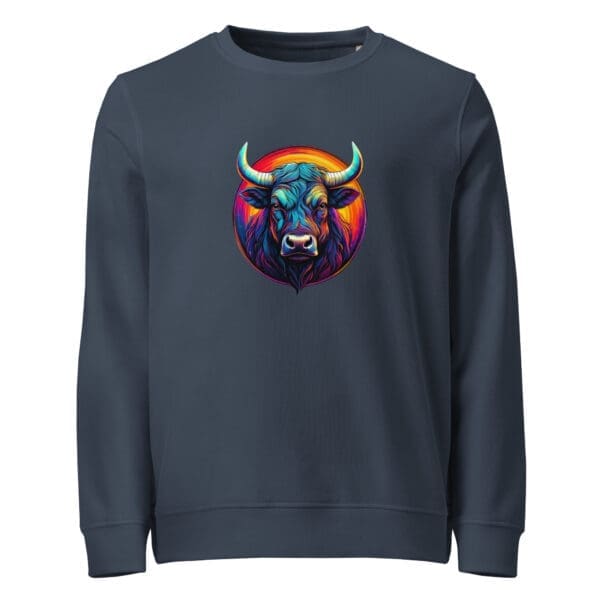 Colorful Bull Unisex organic sweatshirt - Image 4