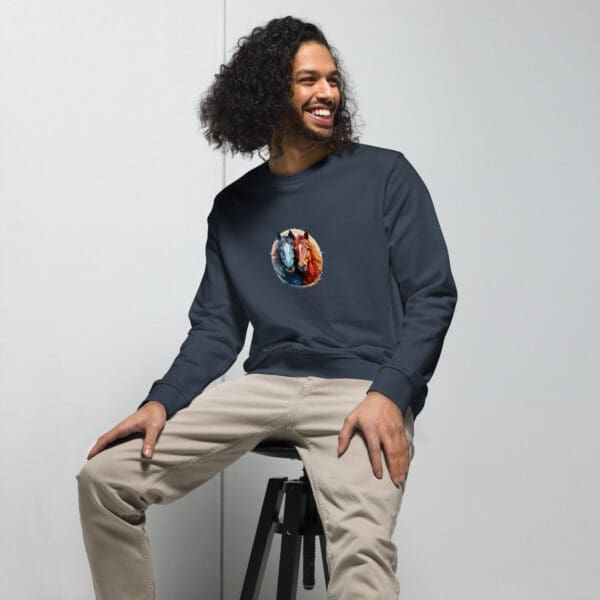 Couple of Horses Unisex organic sweatshirt - Image 6