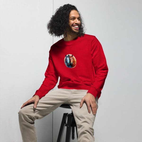 Couple of Horses Unisex organic sweatshirt - Image 3