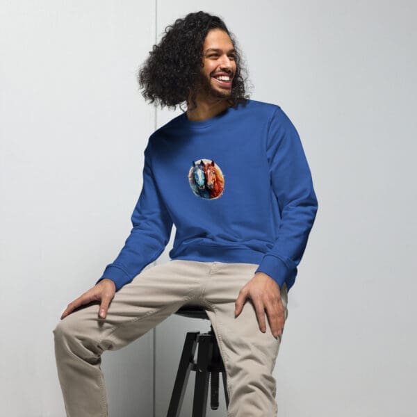 Couple of Horses Unisex organic sweatshirt - Image 4